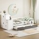 preview thumbnail 12 of 28, With Trundle Bed Wooden Twin Size Platform Bed with Storage Cabinet