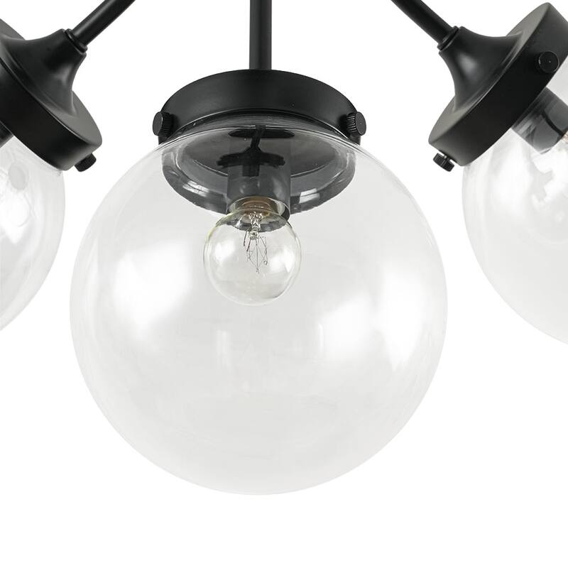 Modern 4-Light Glass Bubble Sputnik Semi Flush Ceiling Light