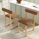 preview thumbnail 24 of 35, Corvus Caen Teddy Fabric Bar Stools with Wood Legs (Set of 2)