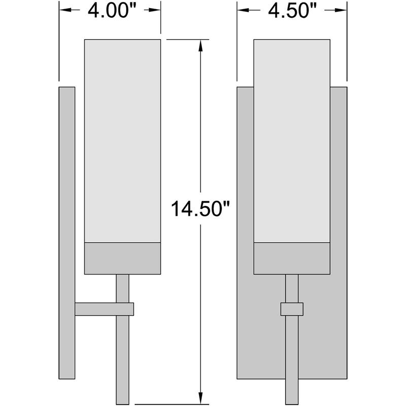 Access Lighting Iron - Wall Sconce - Brushed Steel Finish - Opal Glass Shade