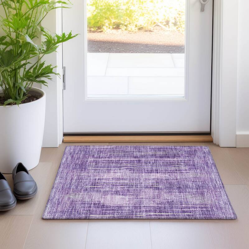 Premium Washable Super Soft Transitional Stripes Mayfield Rug - Purple - 1' 8" x 2' 6" - Rectangle