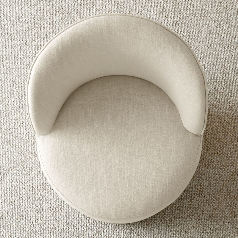 Upholstered Linen Office Chair with Wheels