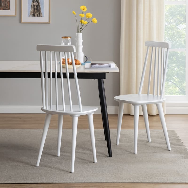 Burris 17"Wide Spindle Wood Dining Chairs - Set of 2 - White