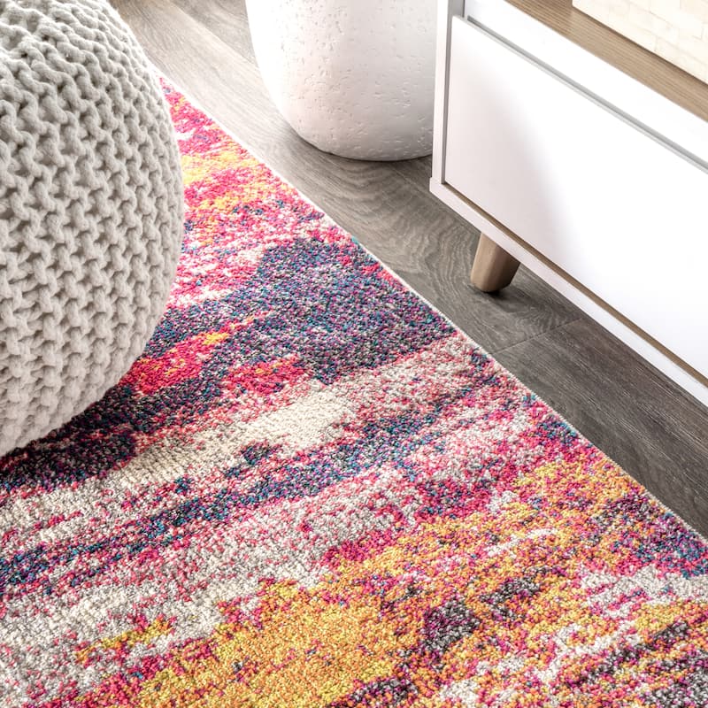 JONATHAN Y Groovy POP Modern Abstract Brushstroke Area Rug