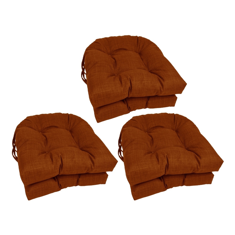 16-inch Rounded Back Tufted Indoor/Outdoor Chair Cushions (Set of 6)