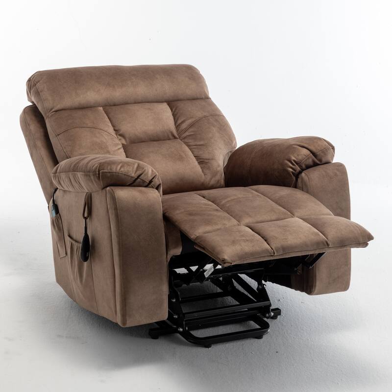 Power Lift Recliner with 8-Point Massage, Lumbar Heat, German OKIN Motor, Stainless Steel Cup Holder, and 10-Minute Setup