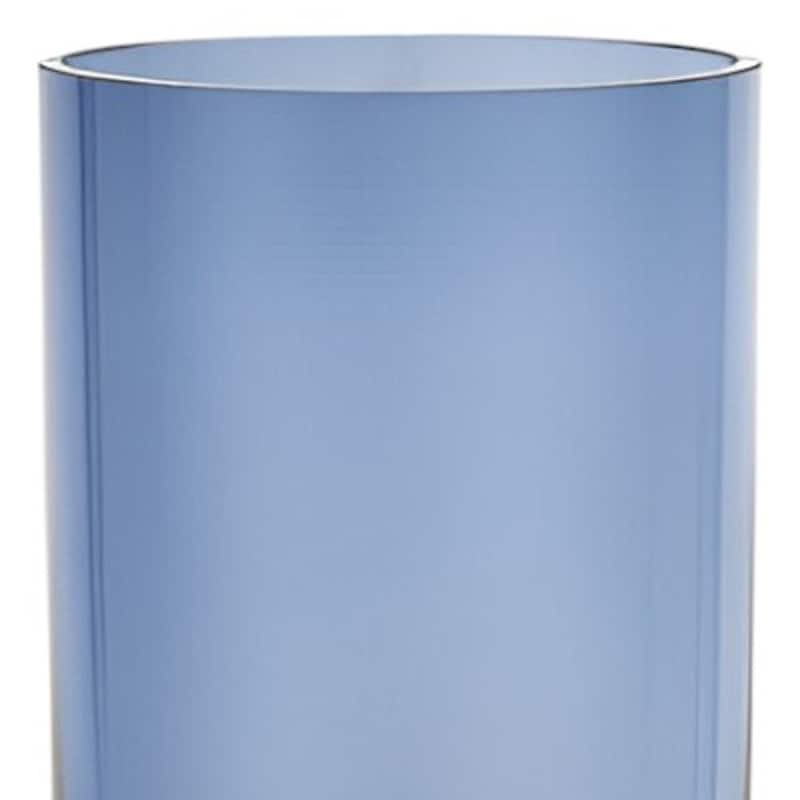 HomeRoots 11" Amber And Clear Cylinder Lead Free Crystal Table Vase