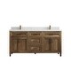 preview thumbnail 43 of 48, Willow Collections 72 x 22 Santa Monica Teak Double Bowl Sink Bathroom Vanity in Distressed Graywashed with Countertop 2" Empira
