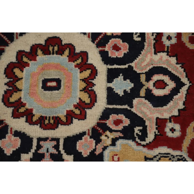 Hand Knotted Oriental 100% Wool Carpet Traditional Medallion Beige & Ivories Heriz (serapi) Area Rug - 9' 0'' X 6' 2''
