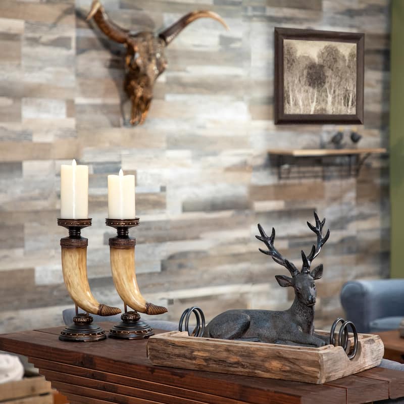 Sagebrook Home Rustic Brown Resin Deer Statue - 6.0" x 12.5" x 13.75"