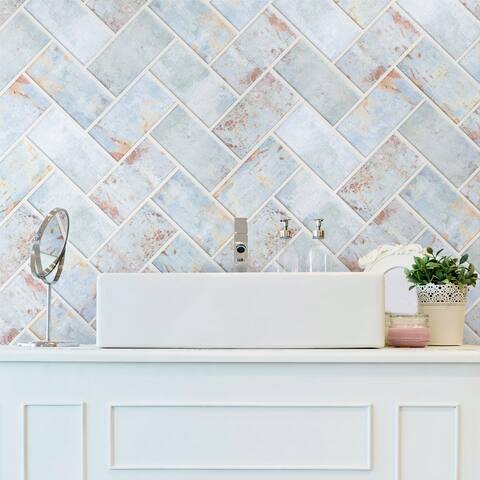 Merola Tile Biarritz Blue 3" x 6" Ceramic Wall Tile