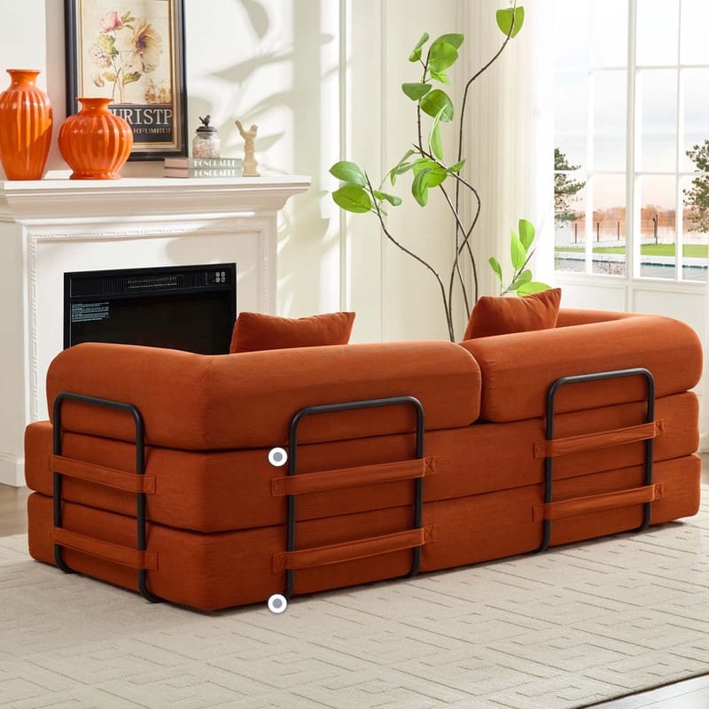 Mixoy Convertible Pull Out Sleeper Sofa Bed with Movable armrest,Folding Mattress Couch,Removable Washable Floor Sofa Bed