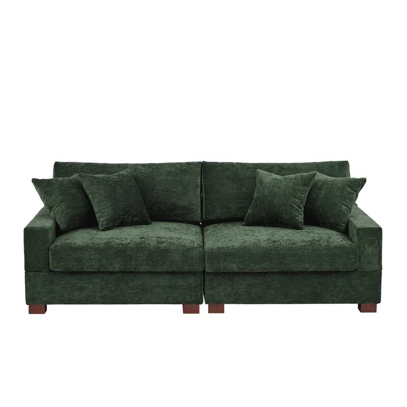 Modern Upholstered Chenille Modular Sectional Sofa with Pillow