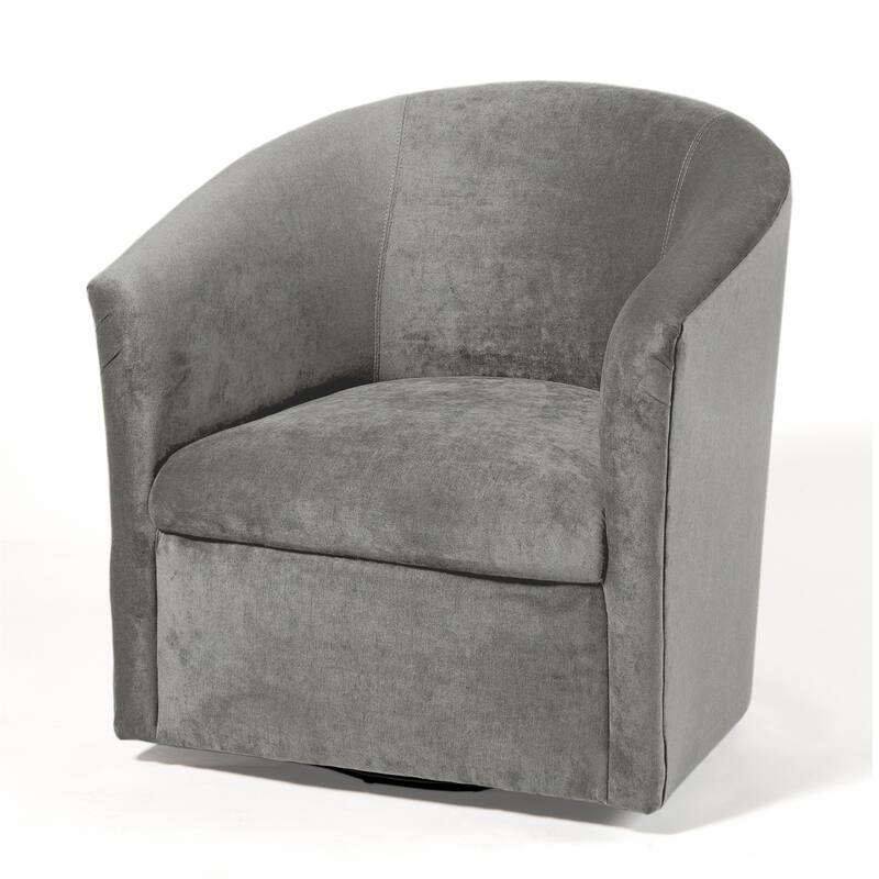 Microfiber Upholstered Swivel Chair W/ Hardwood Frame & Swivel Base