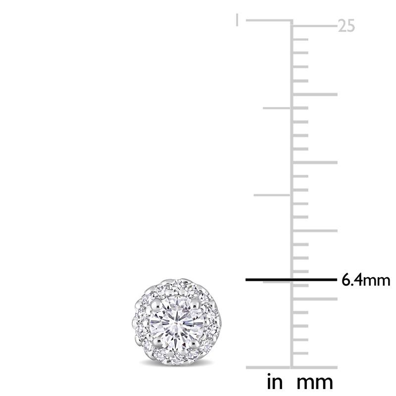 Miadora 5/8ct TDW Diamond Halo Stud Earrings in Platinum