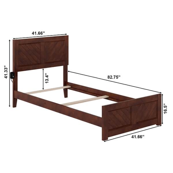 dimension image slide 10 of 15, Canyon Foundation Bed Frame with Matching Footboard