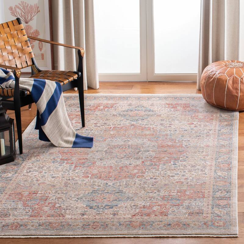 SAFAVIEH Kenitra Rozanne Vintage Oriental Polyester Rug - 5' x 8' - Ivory/Pink