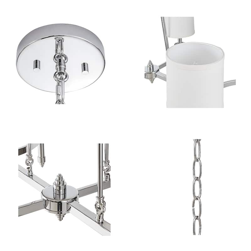 Madison Park Signature Elegenza 6-light Chandelier with Fabric Drum Shades
