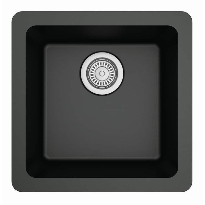 Karran Undermount Quartz Bar Single Bowl Sink - Black