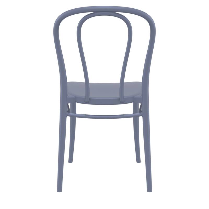 33.5" Gray Stackable Patio Armless Dining Chair