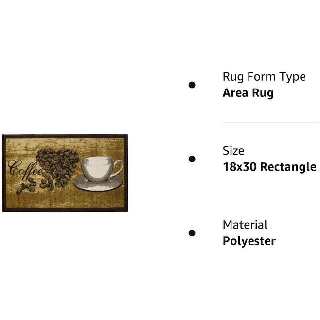 Kashi Home Kitchen Rug, Printed Durable Non Slip Floor Mat, Pretty Farmhouse Design