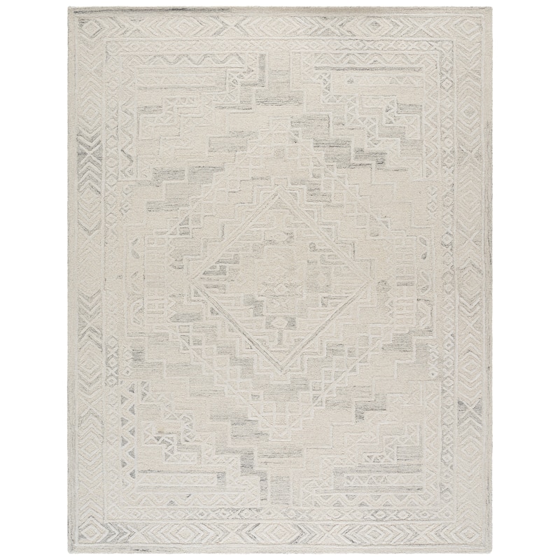 SAFAVIEH Handmade Metro Keit Wool Rug - 9' x 12' - Light Grey/Ivory