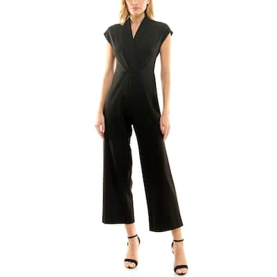 Nicole Miller Cropped Crepe Jumpsuit