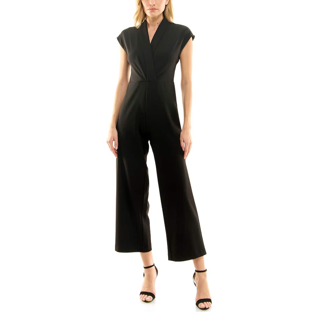 Nicole Miller Cropped Crepe Jumpsuit