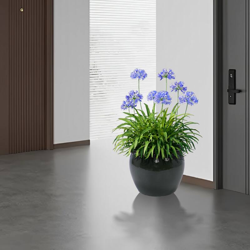 Handmade Glazed Ceramic Planter Set of 3, 15/12/9 Inch Diameter, Solid Glossy Finish