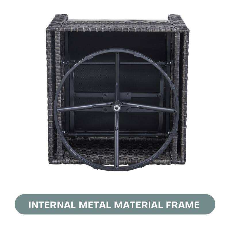 Gymojoy Wicker Swivel Glider Chair with 4 inch Olefin Cushions