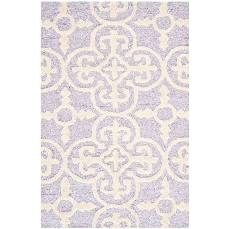 SAFAVIEH Handmade Cambridge Shigemi Modern Wool Rug - 2'6" x 4' - Lavander/Ivory