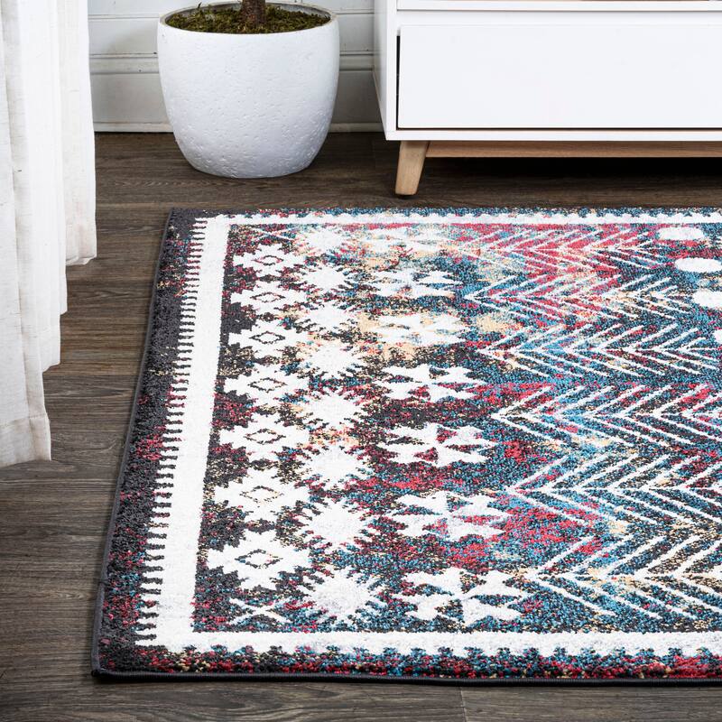 JONATHAN Y Palmette Distressed Kilim Area Rug