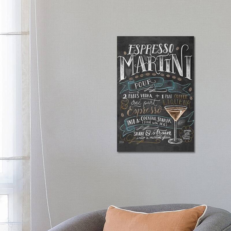 iCanvas "Espresso Martini Recipe" by Lily & Val Canvas Print - 26x18x1.5
