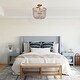 preview thumbnail 4 of 10, Cotia Boho Glam 3-light Wood Beads Semi-flush Mount Ceiling Lights Gold Chandelier - D14"*H15.5"