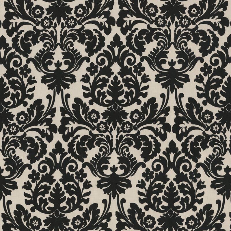 Pillow Perfect Outdoor Black/ Beige Damask Seat Cushions (Set of 2