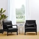 preview thumbnail 71 of 119, Glitzhome Set of 2 30.75"H Mid-Century Modern PU Leather Accent Chairs - 25.75"W x 33.75"D x 30.75"H Black