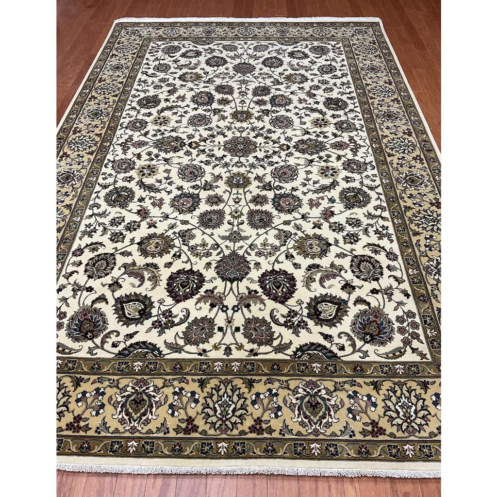HERAT ORIENTAL Hand-knotted Indo 6' x 9' Isfahan Wool Rug - 6' x 9'