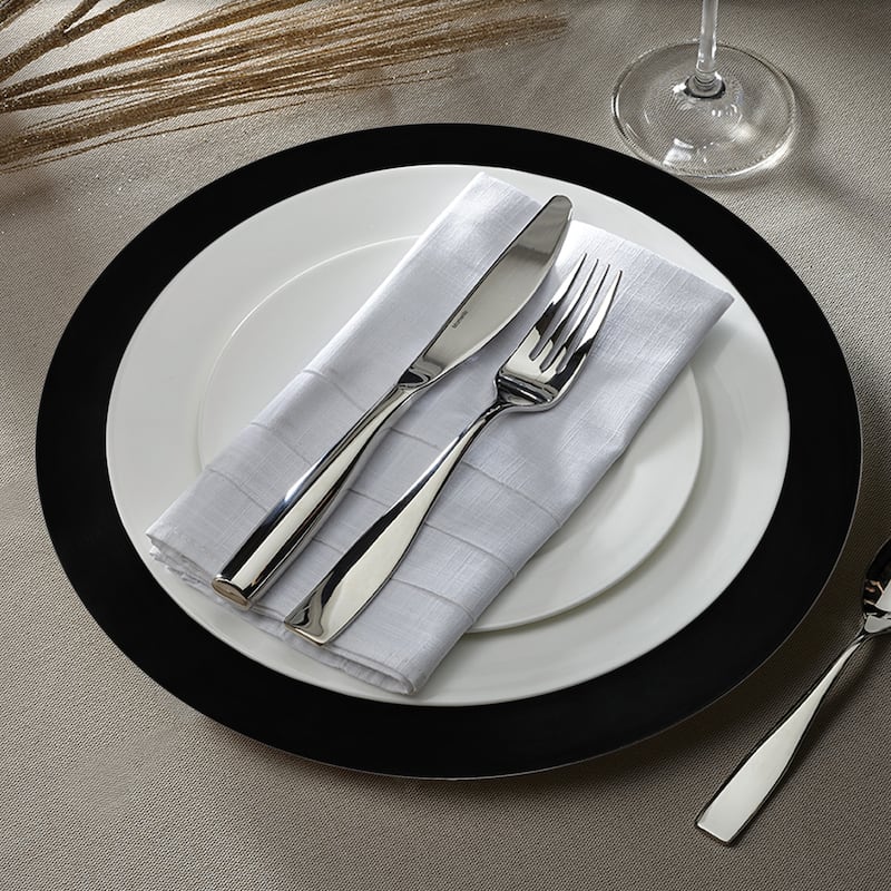 Black Round Charger Plate 13" Set of 12 - 13" Dia x 0.5" H