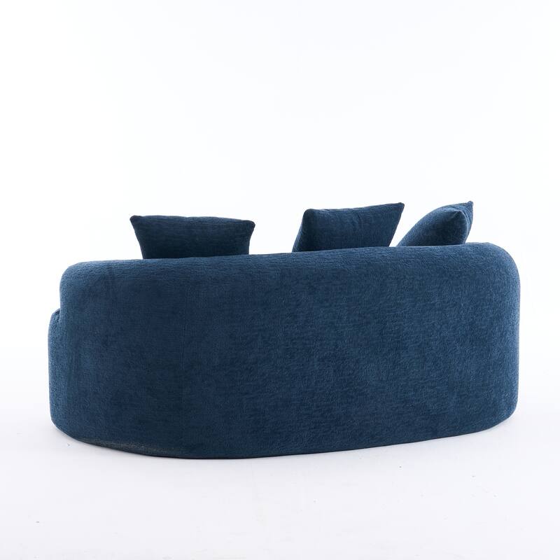 Full Compression Sponge Couch Chenille Floor Curved Loveseat Sofa