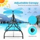 preview thumbnail 6 of 9, Gymax 3-Seat Outdoor Converting Patio Swing Glider Adjustable Canopy