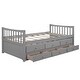 preview thumbnail 3 of 16, Wooden Twin Size Daybed Frame w/ Trundle Bed Frame & 3 Drawers