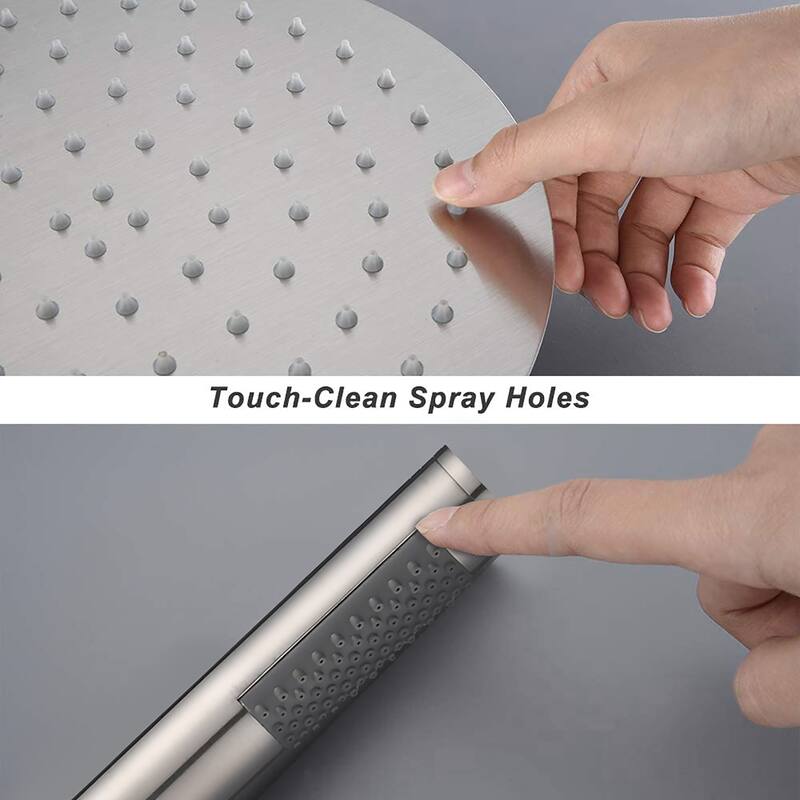 CLihome 10" Round Rainfall Shower head and Handheld Shower Head Set