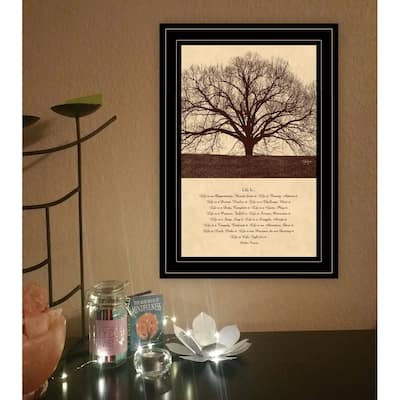 TrendyDecor4U Farmhouse "Life Is" Framed Print Wall Art by John Jones - Earthtone