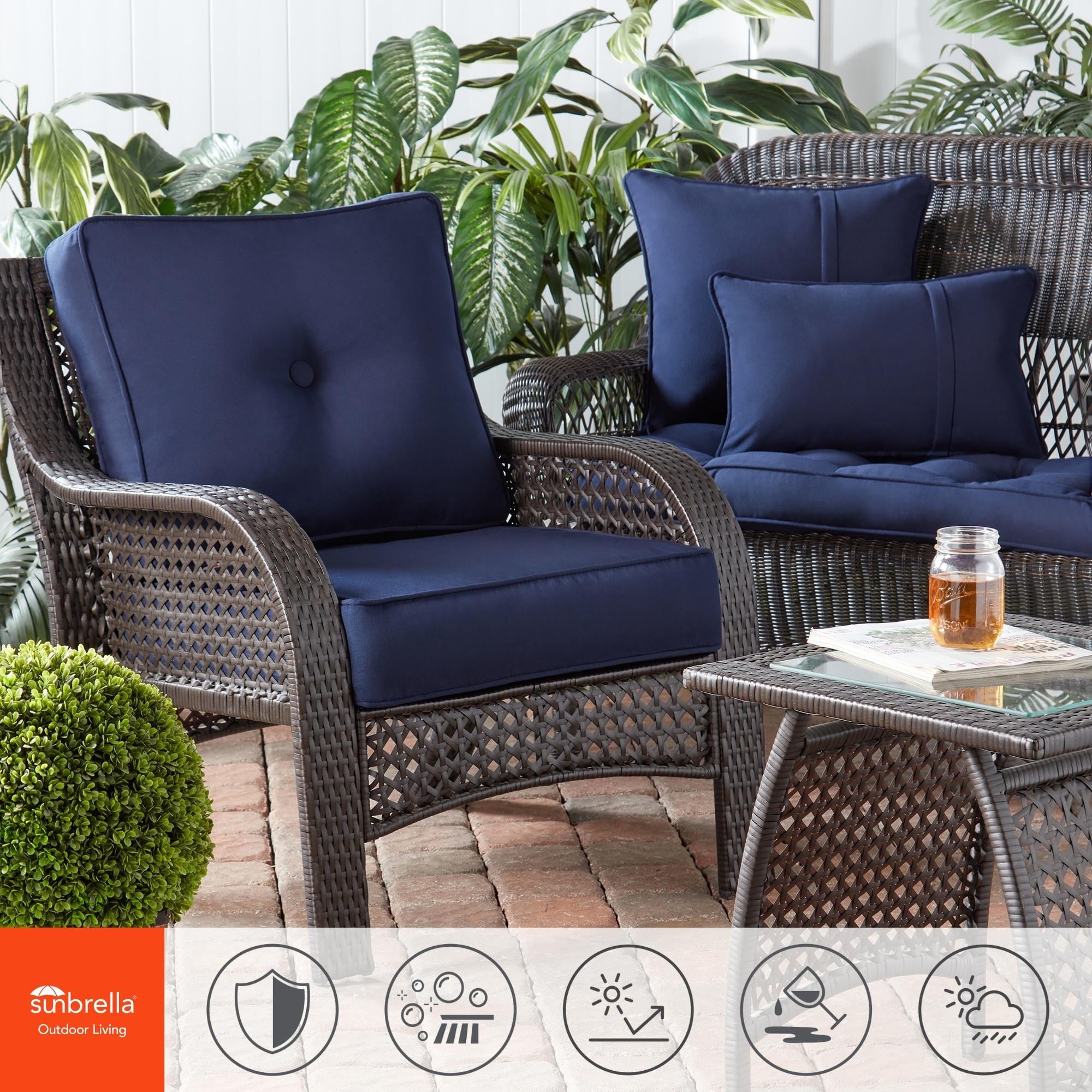 Deltaville Sunbrella Deep Seat Outdoor Cushion Set by Havenside