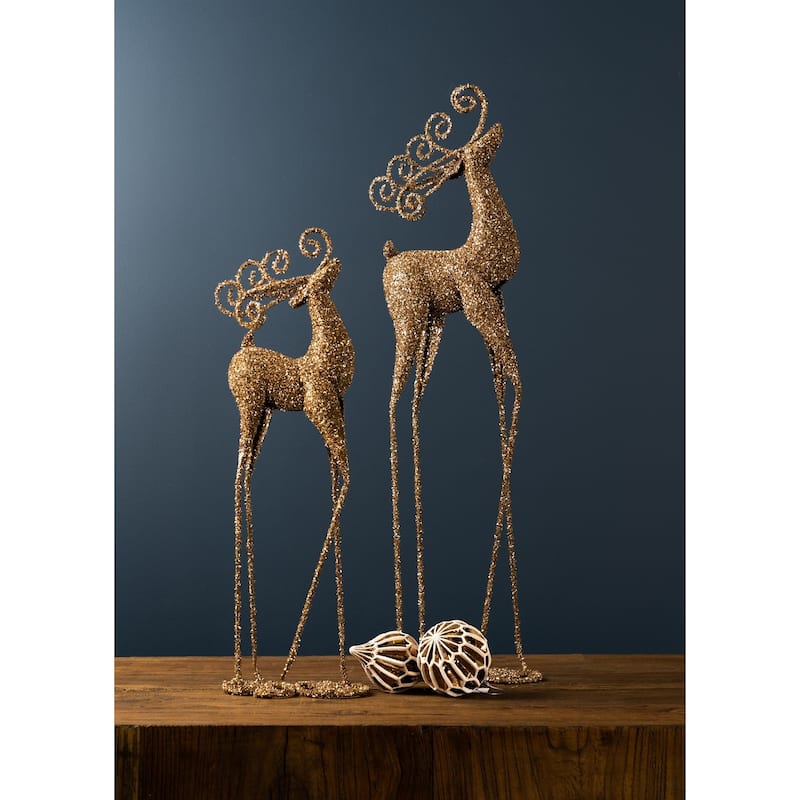 Set of 2 Reindeer Christmas Figurine 32.75"