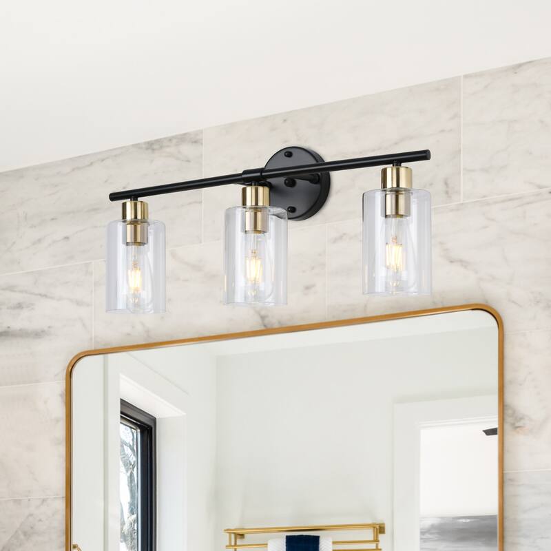 Modern 3-Light Dimmable Bathroom Vanity Lights, Industrial Wall Sconces, Modern Wall Lights - W22.83"x H8.46"