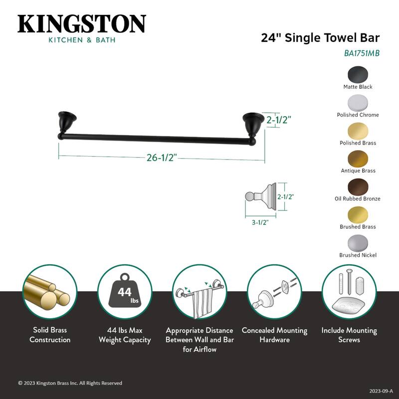 Kingston Brass Heritage 24-Inch Towel Bar