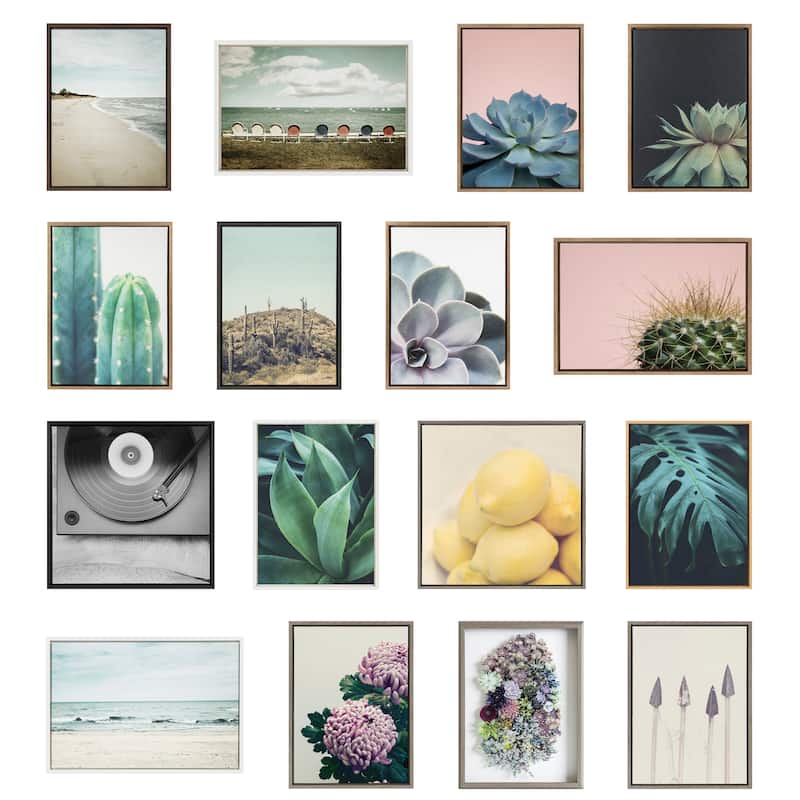 Kate and Laurel Sylvie Succulent Canvas Set by Emiko and Mark Franzen