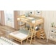 preview thumbnail 6 of 14, Twin over Full Bunk Bed with Built-in Desk and Drawers, Natural