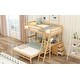 preview thumbnail 4 of 40, Twin over Full Wood Bunk Bed with Built-in Desk and Storage Drawers,Modern Design